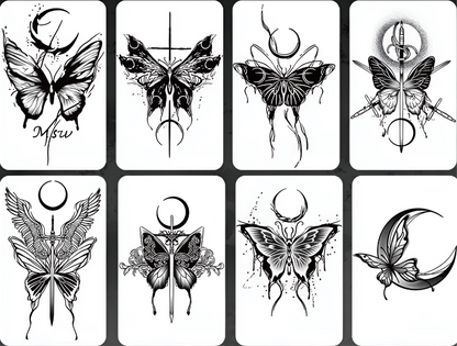 Eclipse Butterfly Tattoo Sticker | Herbal