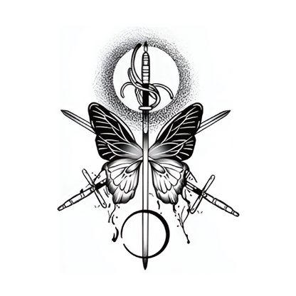 Eclipse Butterfly Tattoo Sticker | Herbal