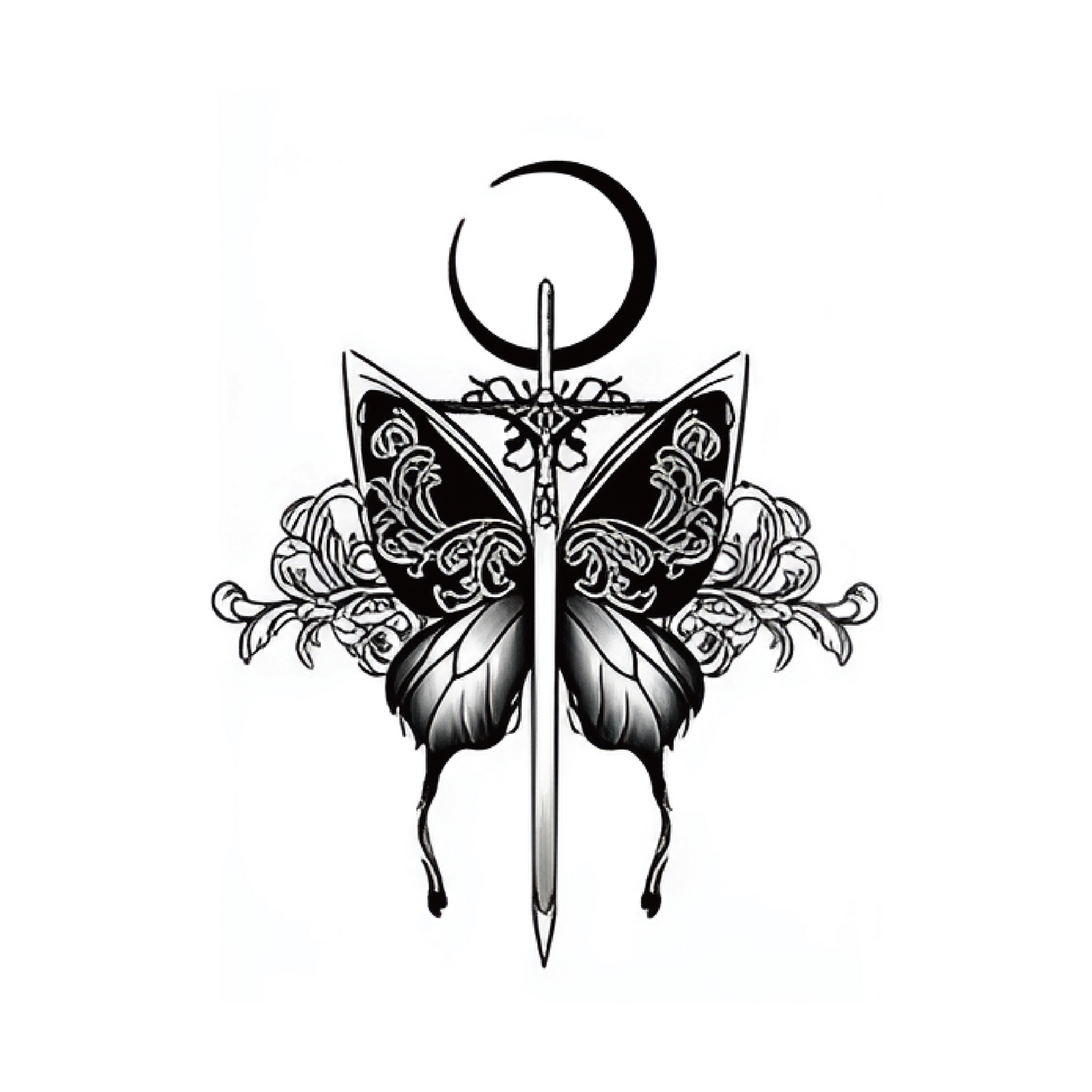 Eclipse Butterfly Tattoo Sticker | Herbal
