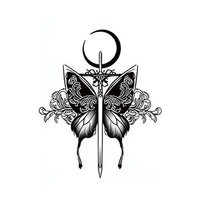 Eclipse Butterfly Tattoo Sticker | Herbal
