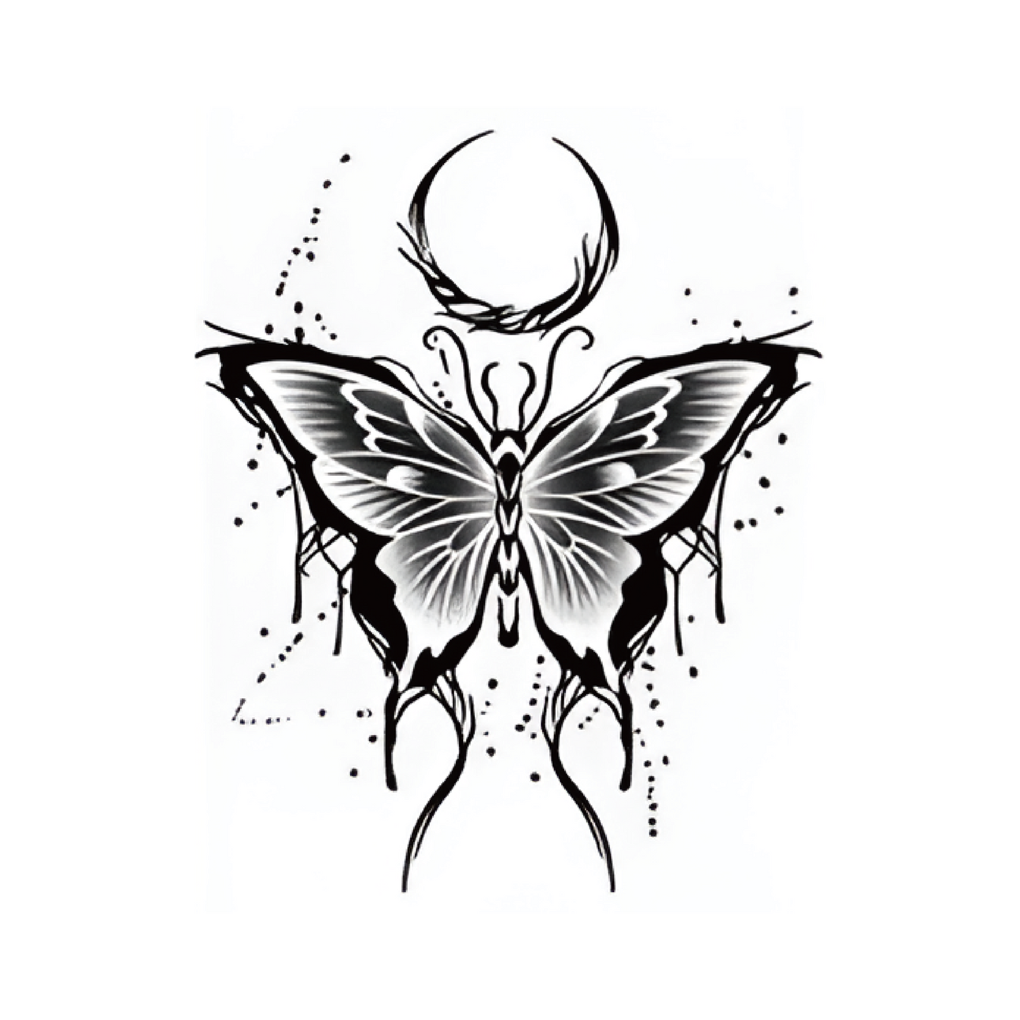Eclipse Butterfly Tattoo Sticker | Herbal