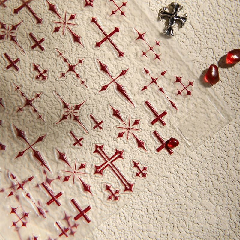 Red Cross Nail Stickers