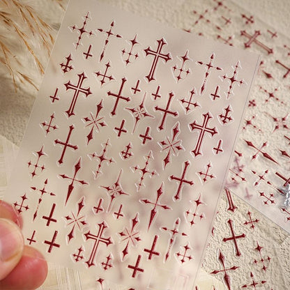 Red Cross Nail Stickers