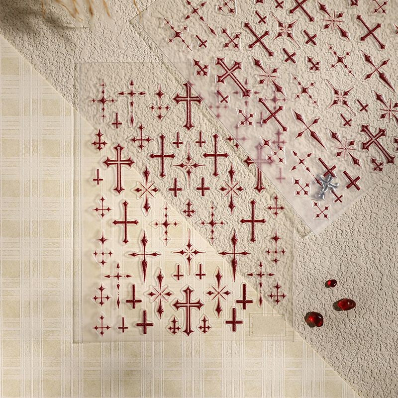 Red Cross Nail Stickers