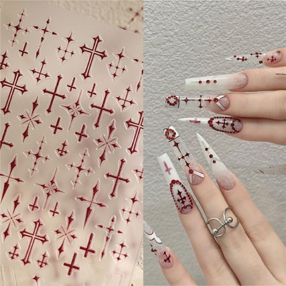 Red Cross Nail Stickers